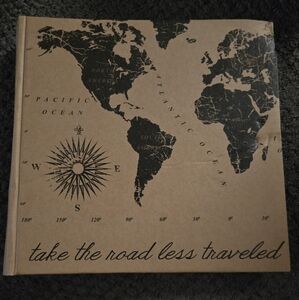 Black and Tan World Map Photo Album